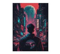 Puzzles pour Adolescents52x38cm/1000pcs Neon Cityscape Future Vision Casse-têtes pour Adultes - Jeu De Réflexion - Défi Difficile pour Anniversaire, Noël 52x38cm/1000pcs
