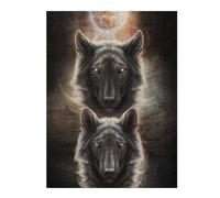 Puzzles pour Adolescents52x38cm/1000pcs Wolf Duo Under Moonlight Casse-têtes pour Adultes - Jeu De Réflexion - Défi Difficile pour Anniversaire, Noël 52x38cm/1000pcs