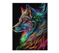 Puzzles pour Adolescents52x38cm/1000pcs Wolf Pop Art Animal Puzzles pour Adultes, Jouets Anti-Stress pour Améliorer La Mémoire, Cadeau d'anniversaire Ou De Noël 52x38cm/1000pcs