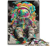 Puzzles pour Adultes 1 000 astronautes psychédéliques Un défi à relever, mais Amusant et Humoristique Cadeau d'anniversaire, Cadeaux, décoration Murale, 50x75cm