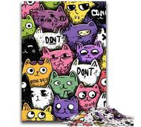 Puzzles pour Adultes 1 000 Chats Abstraits Mignons, Puzzles éducatifs pour Adultes, idéal comme Cadeau pour Toute la Famille (75x50cm)