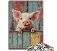 Puzzles pour Adultes 1 000 cochons Mignons, Difficiles à compléter, mais Amusants et Humoristiques, Cadeaux d'anniversaire et Cadeaux Uniques, 50x75cm