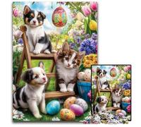 Puzzles pour Adultes 1 000 Jeux de Puzzles éducatifs avec Dessins d'animaux, avec Affiche et fiche de Questions-réponses, à partir de 14 Ans, 26 x 38 cm