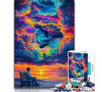 Puzzles pour Adultes 1 000 Nuages colorés représentant des Visages Humains pour Adolescents, idéal comme Cadeau pour Toute la Famille à partir de 14 Ans (Taille 75x50cm)