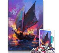 Puzzles pour Adultes 1 000 Panneaux de Peinture à l’Huile de voiliers pour Adolescents, idéals comme Cadeaux pour Toute la Famille à partir de 14 Ans (Taille 75x50cm)