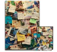 Puzzles pour Adultes, 1 000 pièces, Collage de Timbres de Paris, pour Les 14 Ans et Plus, défi éducatif, activités Amusantes à la Maison, Cadeaux d'anniversaire, Cadeaux de Voyage, 26x38cm