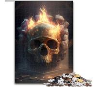 Puzzles pour Adultes, 1 000 pièces, crâne de Glace brûlante, Casse-tête Stimulant pour Adolescents, Parfait pour la décoration intérieure ou comme Cadeau (Taille 50x75cm)