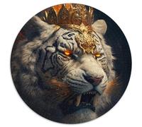 Puzzles pour Adultes : 1 000 pièces de Puzzle Ronds en Papier représentant des Tigres, Un véritable défi pour Les Adolescents, Parfait pour la décoration intérieure ou comme Cadeau (67,5 x 67,5 cm)