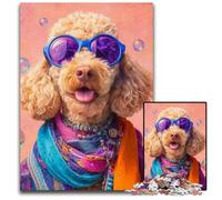 Puzzles pour Adultes, 1 000 pièces en Carton, Motif Caniche Tendance, Design Complexe pour Adolescents, décoration DIY et Divertissement Stimulant pour Le Cerveau, 26x38cm