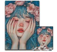 Puzzles pour Adultes, 1 000 pièces Fille endormie, pour Les 14 Ans et Plus, défi éducatif, activités Amusantes à la Maison, Cadeaux d'anniversaire, Cadeaux de Voyage 50x75cm