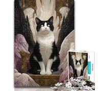 Puzzles pour Adultes, 1 000 pièces, Motif Ange et Chat, idéal comme Cadeau pour Toute la Famille 26x38cm