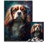Puzzles pour Adultes, 1 000 pièces, Motif Cavalier King Charles Spaniel, Puzzles stimulants, décoration d'intérieur, Cadeau, Casse-tête pour Adultes, 50x75cm/19,68x29,52 Pouces