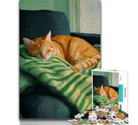 Puzzles pour Adultes 1 000 pièces Motif Chat Cadeaux pour Adultes avec Affiche et fiche de Questions-réponses pour Les 14 Ans et Plus (50x75cm)