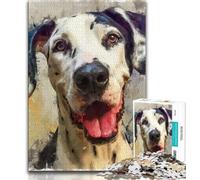 Puzzles pour Adultes 1 000 pièces Motif Chien Heureux Jouet éducatif et décompressant idéal pour Un Anniversaire ou comme Cadeau (26x38cm)