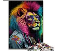 Puzzles pour Adultes, 1 000 pièces, Motif Lion néon, activité de cohésion familiale, Cadeau Unique pour Les fêtes et Les Anniversaires (Taille : 50x75cm)
