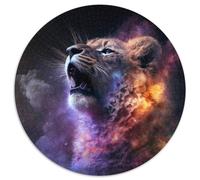 Puzzles pour Adultes, 1 000 pièces, Motif Lions colorés, Puzzle Rond en Papier, idéal pour la décoration intérieure ou comme Cadeau (67,5 x 67,5 cm)