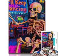 Puzzles pour Adultes 1 000 pièces Motif tête de Mort coloré Jouet éducatif et décompressant idéal pour Un Anniversaire ou comme Cadeau (50x75cm)