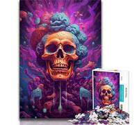 Puzzles pour Adultes 1 000 pièces Motif têtes de Mort colorées Jouet éducatif Anti-Stress idéal comme Cadeau (50x75cm)