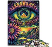 Puzzles pour Adultes, 1 000 pièces psychédéliques, Jeux d'activités familiales stimulants, Jouets à Faire soi-même pour décoration Murale, Cadeaux, 50x75cm
