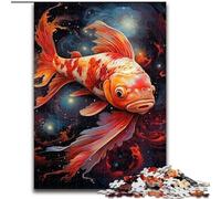 Puzzles pour Adultes, 1 000 pièces, Puzzle Artistique en Forme de Poisson Rouge, Jeu décoratif Stimulant pour Le Cerveau, Jouet interactif Familial (Taille : 50x75cm)