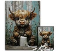 Puzzles pour Adultes, 1 000 pièces, Puzzles en Carton représentant des Vaches et des papiers Toilettes, Jeux stimulants, Cadeaux d'anniversaire Uniques pour Les 14 Ans et Plus, 26x38cm