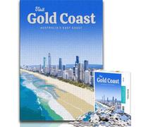 Puzzles pour Adultes 1 000 pièces, visitez la Gold Coast, Jouets addictifs pour stimuler l'intelligence cérébrale, liste de souhaits avec Le Père Noël, à partir de 14 Ans, 38x26cm
