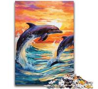 Puzzles pour Adultes, 1 000 Puzzles colorés représentant des Dauphins pour Adolescents, Jeux stimulants, décoration Murale, Cadeaux d'anniversaire et de Noël Uniques (50x75cm)