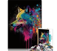 Puzzles pour Adultes 1 000 Puzzles colorés représentant des Loups, idéals comme Cadeau pour Toute la Famille (Taille 38x26cm)