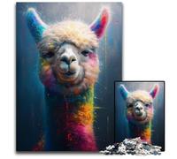 Puzzles pour Adultes, 1 000 Puzzles en Carton, Motif alpaga Arc-en-Ciel, Jeux stimulants, Cadeaux d'anniversaire Uniques pour Les Enfants de 14 Ans et Plus, 26x38cm