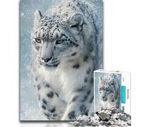 Puzzles pour Adultes 1 000 Puzzles Léopard des neiges pour Adultes, Jeu éducatif, défi, Jouet, Cadeau pour Toute la Famille (Taille 75x50cm)