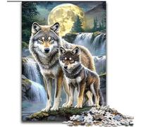 Puzzles pour Adultes : 1 000 Puzzles Moon Wolf pour Anniversaires, fêtes et Occasions spéciales (Taille : 50 x 75 cm)