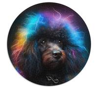 Puzzles pour Adultes : 1 000 Puzzles Ronds en Papier Motif Caniche Fantastique, pour Une Interaction familiale et Un Cadeau Amusant, Design Abstrait Dynamique (67,5 x 67,5 cm)
