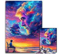 Puzzles pour Adultes, 1 000 Puzzles, Visage Humain, Nuage coloré, Jeux éducatifs, avec Affiche et fiche de Questions-réponses, pour Les 14 Ans et Plus, 26x38cm