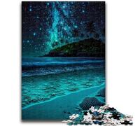 Puzzles pour Adultes, 1 000 scènes de Plage Nocturnes, Jeux d'activités familiales stimulants, Jouets à Faire soi-même pour décoration Murale, Cadeaux, 50x75cm