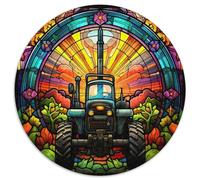 Puzzles pour Adultes : 1 000 tracteurs en vitrail, idée Cadeau d'anniversaire, Jeu Stimulant (67,5 x 67,5 cm)