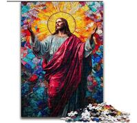 Puzzles pour Adultes 1 000 vitraux de Jésus, Anti-Stress, défi Difficile, Cadeaux du Père Noël Secret pour Les 14 Ans et Plus (Taille 26x38cm)
