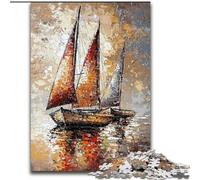 Puzzles pour Adultes 1 000 voiliers, Peinture à l’Huile, Anti-Stress, défi Difficile, Cadeaux du Père Noël Secret pour Les 14 Ans et Plus (Taille 26x38cm)