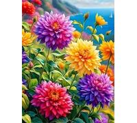 Puzzles pour Adultes 100 Pièces Puzzles pour Adultes Jeu éducatif Challenge 100 Puzzle Amusants en Famille - Chrysanthèmes colorés