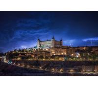 Puzzles pour Adultes 100 pièces Ville Nocturne Espagne Château de Tolède 45,5x35,5CM