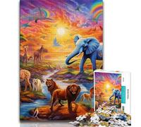 Puzzles pour Adultes 1000 Animaux africains 1000 pièces pour Adolescents, Anti-Stress, défi Difficile, Jouets de décoration pour la Maison (Taille 75x50cm)