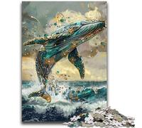 Puzzles pour Adultes 1000 Animaux Baleines Art Jeux éducatifs Décoration de la Maison Cadeau d'anniversaire, Cadeaux pour 14 Ans et Plus 38x26cm