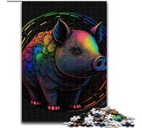 Puzzles pour Adultes 1000 Animaux cochons Puzzle en Carton, développe la Coordination œil-Main, Parfait pour Les Cadeaux d'anniversaire 1000 pièces(26x38cm)
