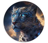 Puzzles pour Adultes 1000 Animaux léopard 1000 pièces Puzzle Rond Cadeaux Jeu interactif Familial, Cadeau Casse-tête, Jouet éducatif 67,5 x 67,5 cm