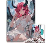 Puzzles pour Adultes 1000 Anime Demon Girl 1000 pièces pour Adultes, Jeux Amusants Chaque pièce est Unique - Jeu Familial Stimulant et Amusant (Taille 75x50cm)
