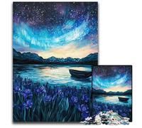 Puzzles pour Adultes 1000 aurores boréales Puzzles en Bois Jouet éducatif intellectuel décompressant Bon Cadeau pour Adultes Adolescents 50X75CM