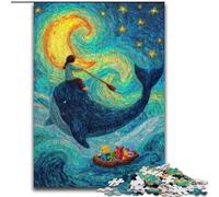 Puzzles pour Adultes 1000 Baleines dans Le Ciel Nocturne, Casse-tête pour décoration Murale, Cadeaux d'anniversaire et de Noël Uniques pour Les 14 Ans (Taille 50x75cm)