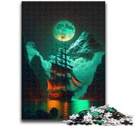 Puzzles pour Adultes 1000 Bateaux Pirates Jeu éducatif Familial Offrez des Cadeaux pour Toute la Famille à partir de 14 Ans 26x38cm