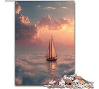 Puzzles pour Adultes 1000 Bateaux sur Le lac, à partir de 14 Ans Chaque pièce est Unique Un Jeu Amusant et Stimulant pour Toute la Famille Bon Cadeau (Taille 50x75cm)