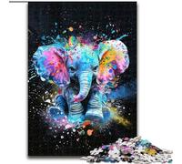 Puzzles pour Adultes 1000 bébés éléphants colorés en Bois, Jouets Cadeau éducatif intellectuel décompressant Amusant Jeu Familial 50x75cm pour Jeu interactif Familial