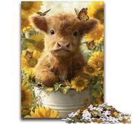 Puzzles pour Adultes 1000 bébés Vaches des Highlands pour Un Jeu éducatif et Un Jouet idéal comme Cadeau pour Toute la Famille 26x38cm